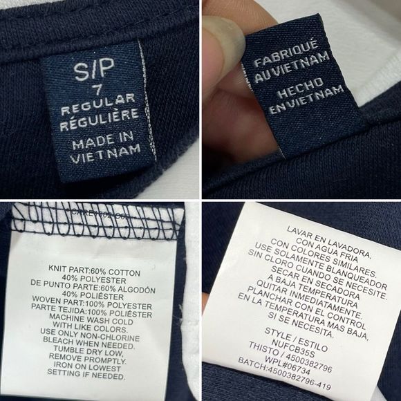 Nautica Girls Shirt Dress Size 7 Small Petite Navy Blue And White - Picture 9 of 14